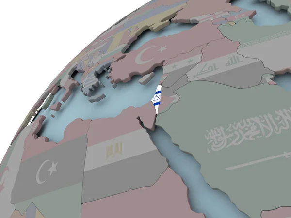 以色列的国旗与地图 — 图库照片