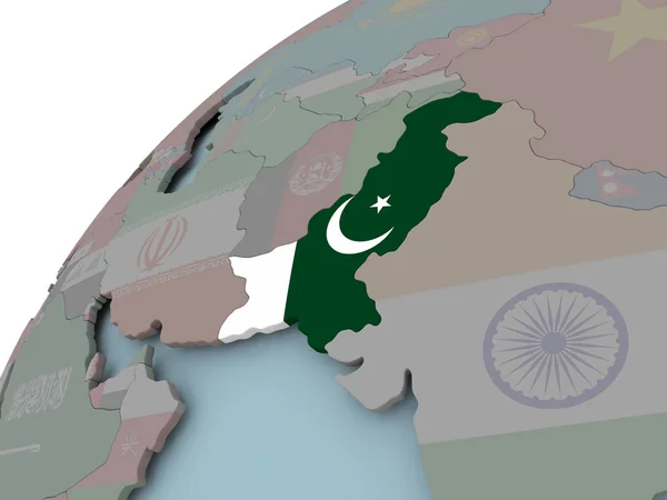 플래그와 파키스탄의 지도 — 스톡 사진