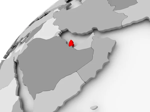 Katar na szary Globus polityczny — Zdjęcie stockowe