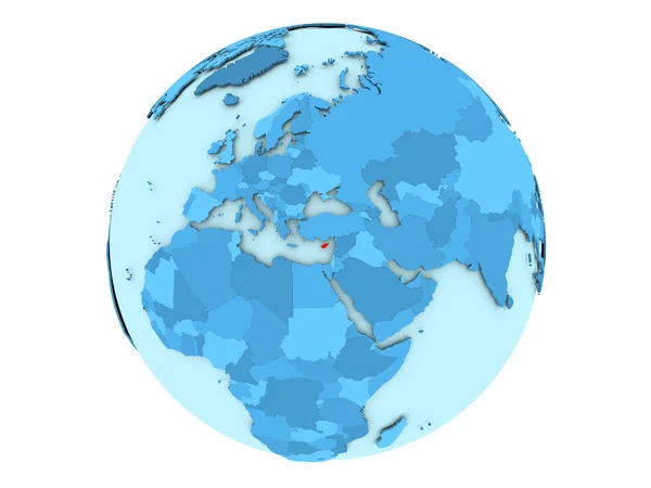 Chypre sur globe bleu isolé — Photo