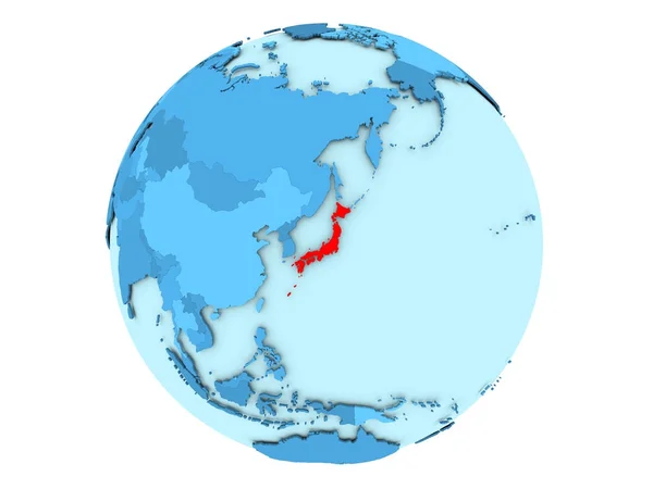 Japan på blå jordglob isolerade — Stockfoto