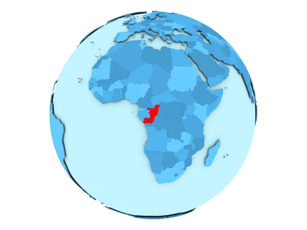 Конго на синій земної кулі, ізольовані — стокове фото