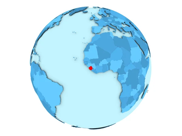 Sierra Leone isolata sul globo blu — Foto Stock