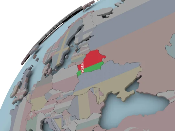 Mapa Běloruska s příznakem — Stock fotografie