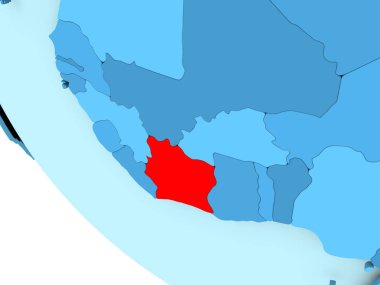 Fildişi Sahili mavi siyasi dünya üzerinde