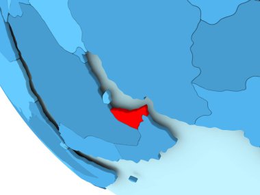 Birleşik Arap Emirlikleri mavi siyasi dünya üzerinde