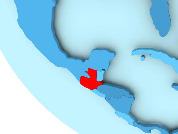 Gwatemala na niebieski Globus polityczny — Zdjęcie stockowe
