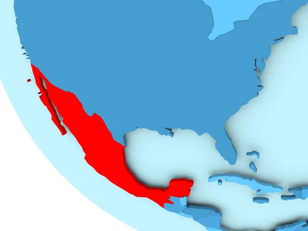 Мексика на синій політичних глобус — стокове фото