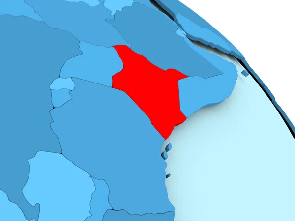 Кения на голубом шаре — стоковое фото