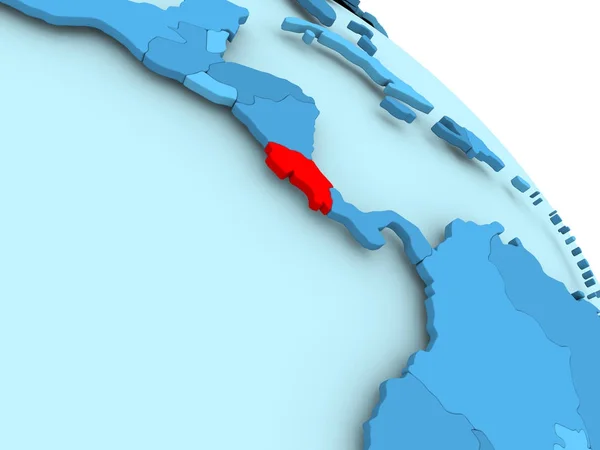 Kosta Rika mavi küre üzerinde — Stok fotoğraf