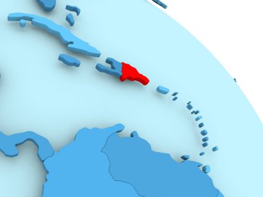 Dominik Cumhuriyeti mavi dünya üzerinde