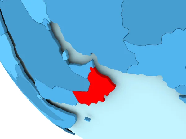 Oman sur le globe politique bleu — Photo