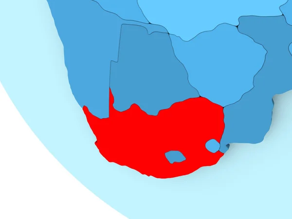 Südafrika auf blauem politischen Globus — Stockfoto