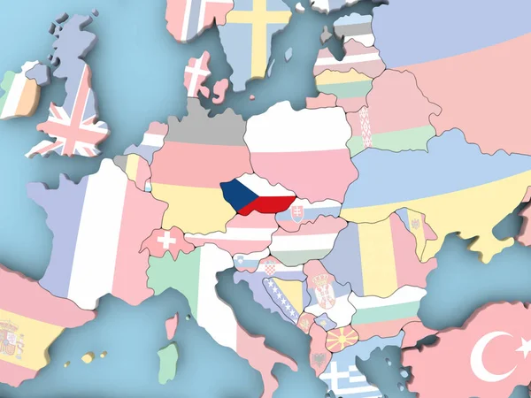 Carte de l'Espagne avec drapeau sur le globe — Photo