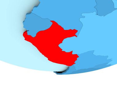 Mavi haritada kırmızı Peru'da