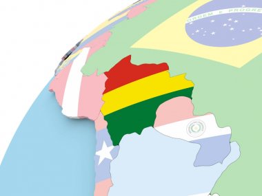 Bolivya bayrak ile dünya üzerinde