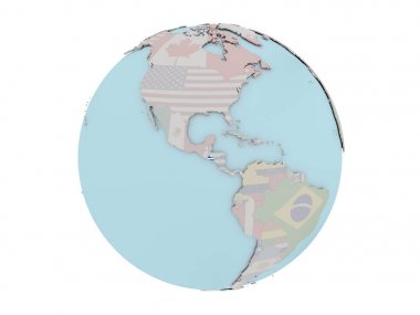 Dünya üzerinde bayrak ile El Salvador