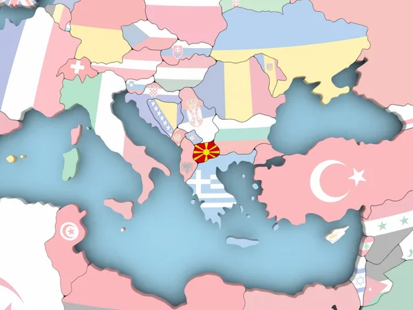 Mappa dell'Austria con la bandiera sul globo — Foto Stock