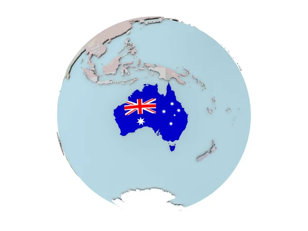 Australie avec drapeau sur le globe — Photo