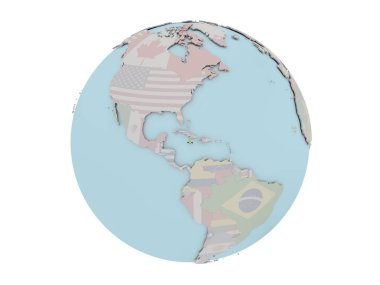 Jamaika dünya üzerinde bayrak ile