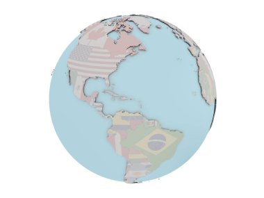 Porto Riko dünya üzerinde bayrak ile