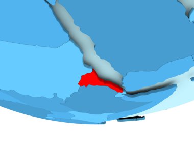 Eritre kırmızı mavi harita üzerinde
