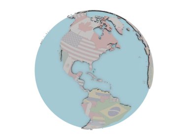 Dünya üzerinde bayrak ile Bahamalar