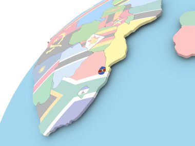Svaziland bayrak ile dünya üzerinde