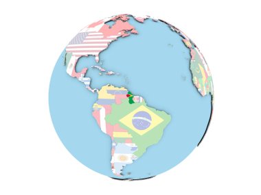 Guyana izole küre üzerinde