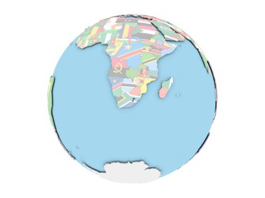 Lesotho izole küre üzerinde