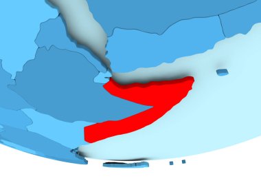 Mavi haritada kırmızı Somali'de