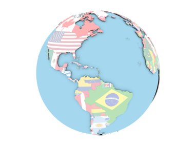 Caribbean izole küre üzerinde