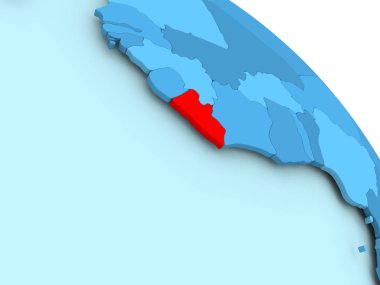 Liberya mavi dünya üzerinde