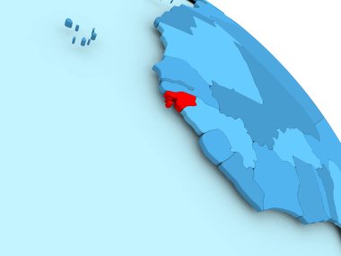 Gine-Bissau mavi dünya üzerinde