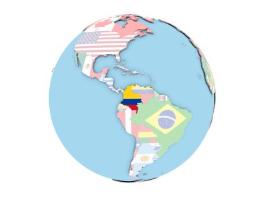 Kolombiya izole küre üzerinde