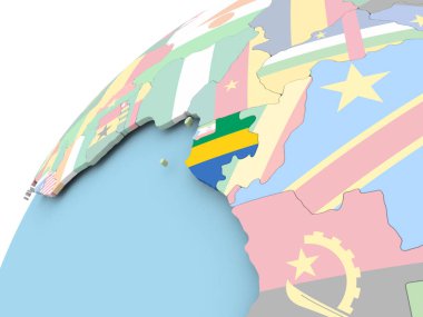 Gabon bayrak ile dünya üzerinde