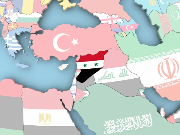 Mappa di Oman con bandiera sul globo — Foto Stock