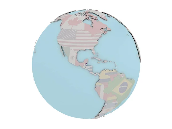 Belize med flagga på Globen — Stockfoto