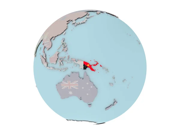 Папуа-Нова Гвінея з прапором по всьому світу — стокове фото