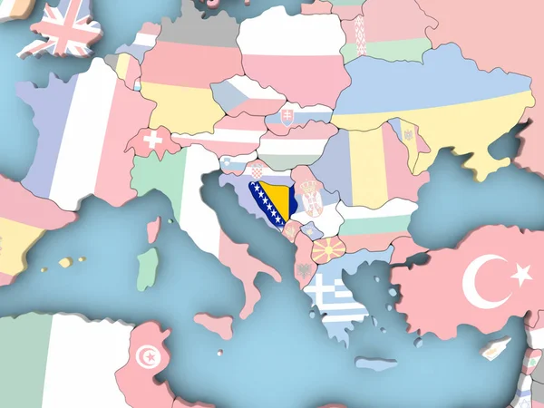 Karte von Polen mit Flagge auf Globus — Stockfoto