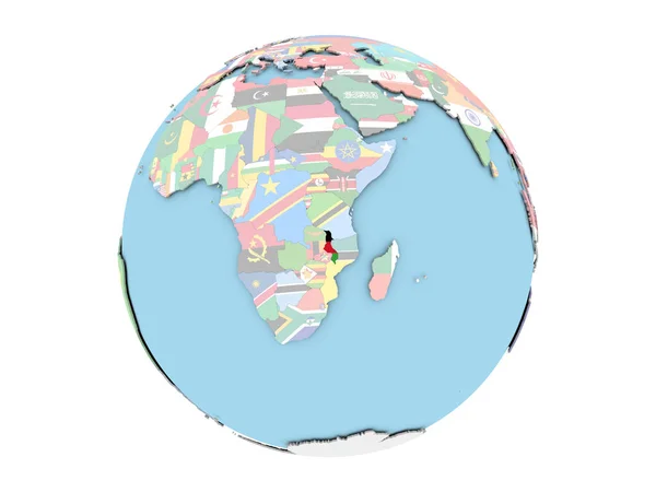 Malawi isolato sul globo — Foto Stock