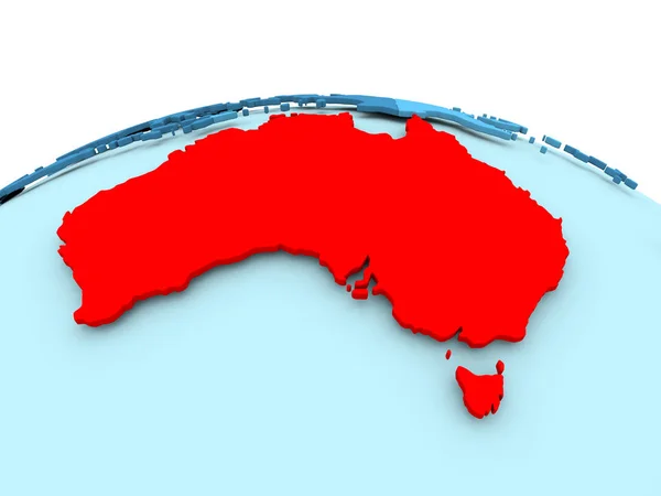 Australia en el mundo político azul — Foto de Stock