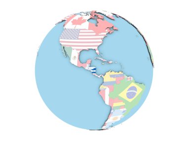 Nikaragua izole küre üzerinde