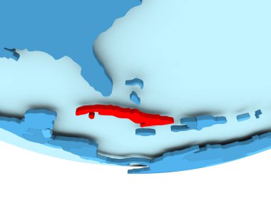 Küba'da mavi haritada kırmızı