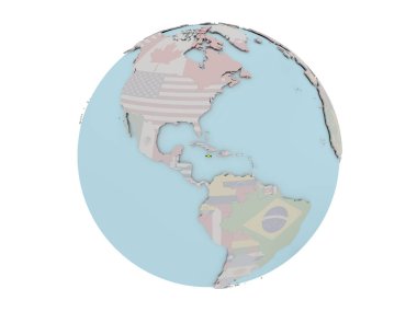 Jamaika dünya üzerinde bayrak ile