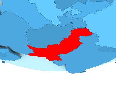 Mavi haritada kırmızı Pakistan'da