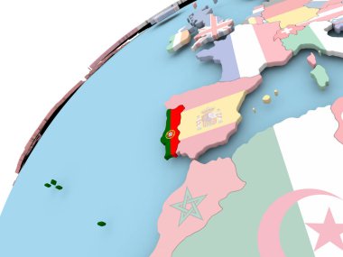 Portekiz bayrağı ile dünya üzerinde