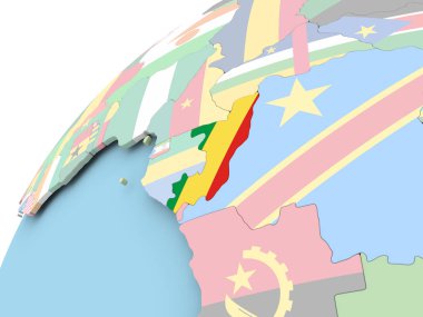 Kongo bayrak ile dünya üzerinde