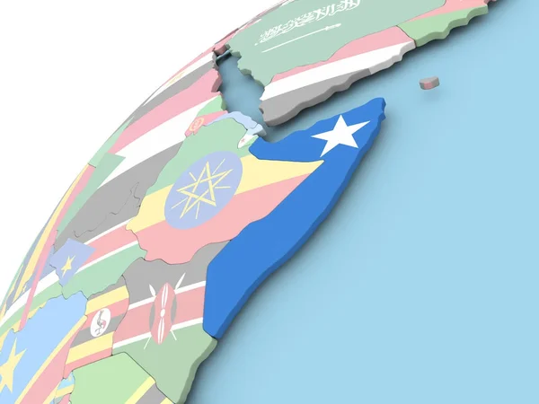 Somalia en globo con bandera —  Fotos de Stock