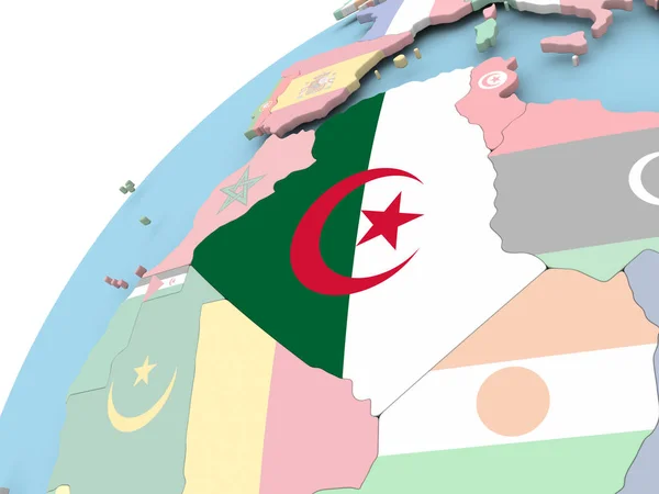 Argelia en globo con bandera —  Fotos de Stock